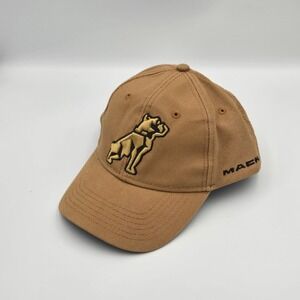 Mack Trucks H3 Headwear Bulldog Canvas Khaki Tan Snapback Adjustable Hat Cap